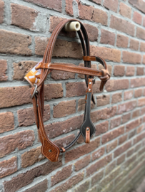 Westernhoofdstel Futurity brow grain tooling