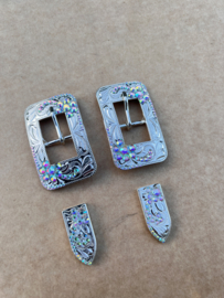 Buckle set rechthoekig regenboog
