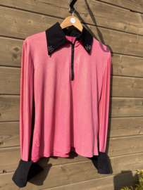 Western show blouse pink and black