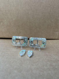 Buckle set rechthoekig regenboog