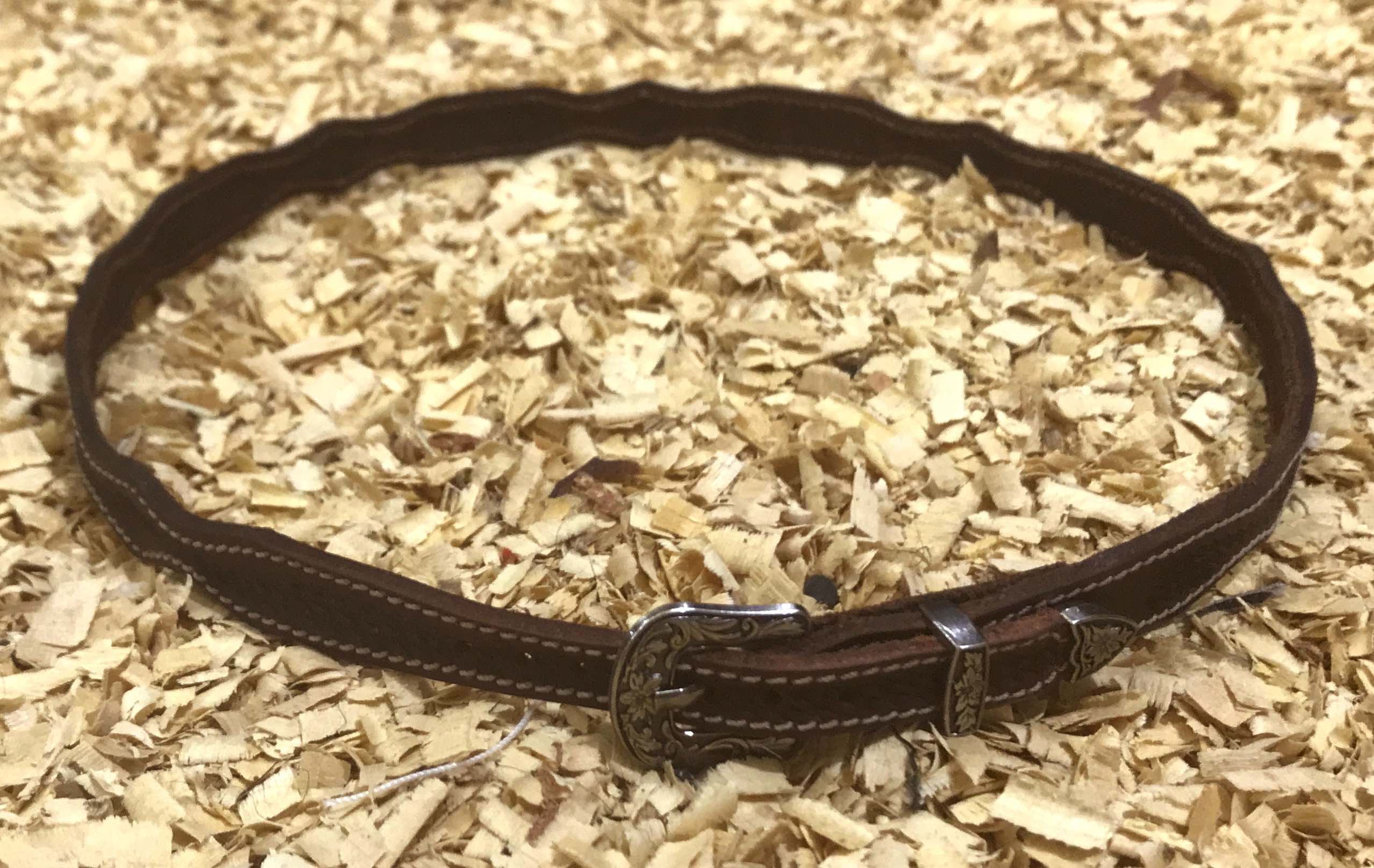 Cowboy hoed hatband scalloped baby basket