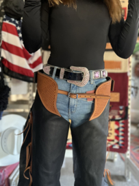 Western broekriem extra bling pink