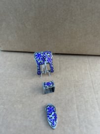 Buckle set Crystal antique zilver paars