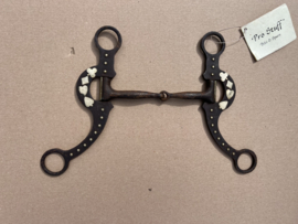 Brown steel show snaffle shank bit