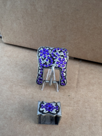 Buckle set Crystal antique zilver paars