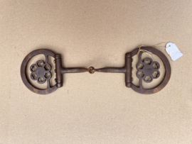 Showsnaffle brown steel met zilveren flower