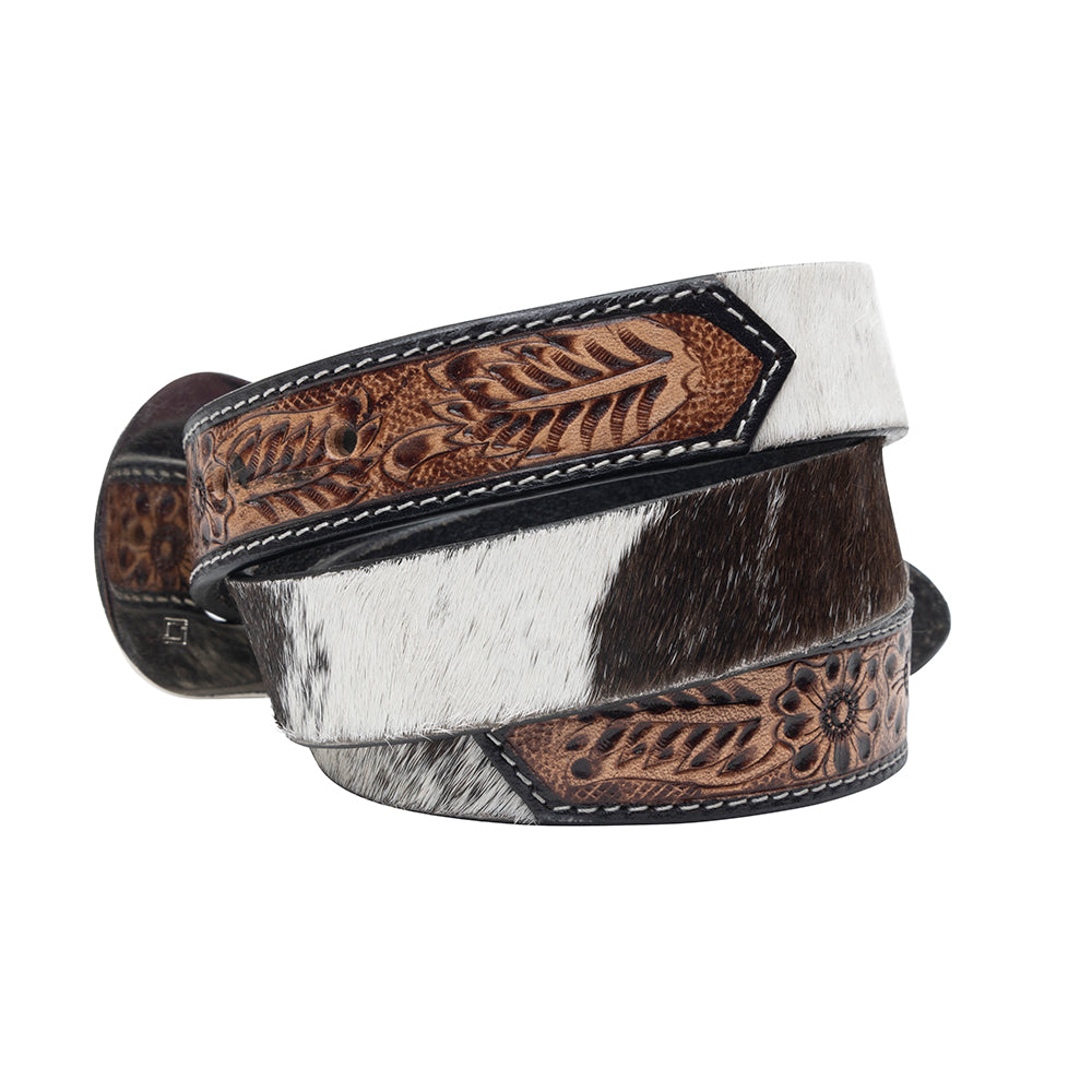 Myra statement broekriem leer met cowhide
