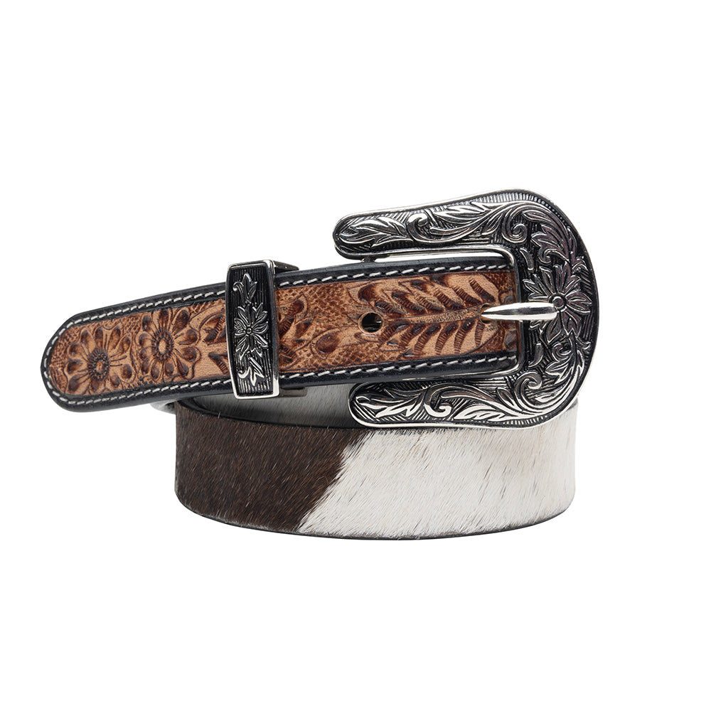 Myra statement broekriem leer met cowhide