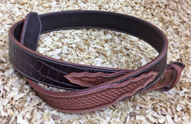 GVR Western broekriem croc two-tone