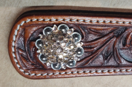 Conchos crystal antique zilver peach