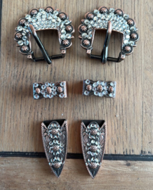 Buckle set Crystal Copper-White full bling