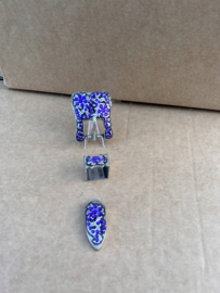 Buckle set Crystal antique zilver paars