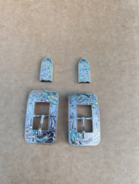 Buckle set rechthoekig regenboog