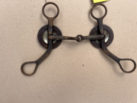 Brown steel show snaffle short shank bit