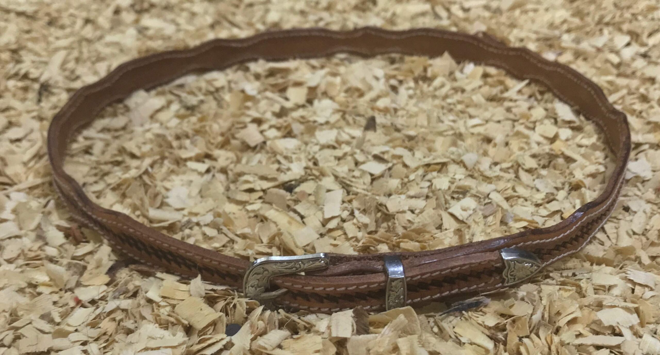 Cowboy hoed hatband scalloped baby basket