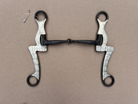Black steel snaffle shank western bit 5"