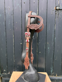 Showhoofdstel rood flower tooling