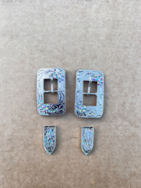 Buckle set rechthoekig regenboog