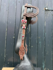 Showhoofdstel rood flower tooling