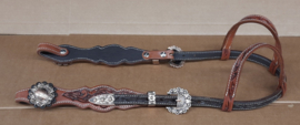 Western hoofdstel flower leaf two ear copper peach bling