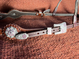 GVR Showhoofdstel zilver bling ears