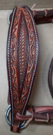 GVR Sidepull latigo/russet flowers