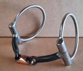 Snaffle dubbel gebroken, koperen link