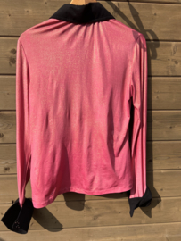 Western show blouse pink and black