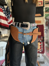 Western broekriem extra bling pink