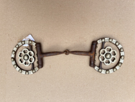 Showsnaffle brown steel met zilveren flower