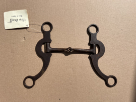 Brown steel show snaffle shank bit
