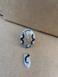 Buckle set ovaal zwart wit