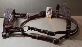 GVR Sidepull latigo/russet flowers