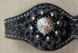 Conchos crystal flower setting copper black