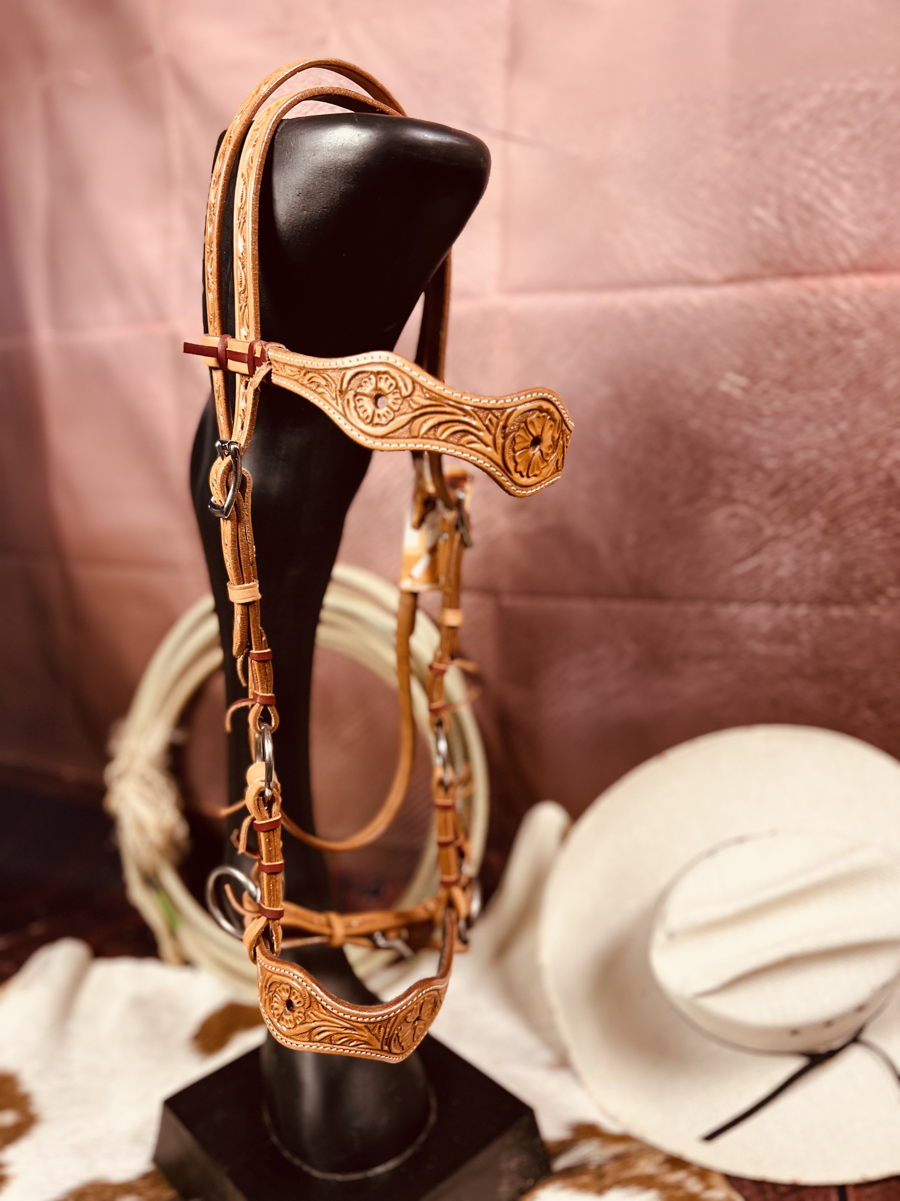 Western sidepull flower bling