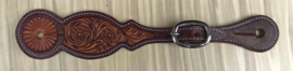 GVR western spoorriemen russet-latigo flower