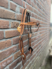 Western hoofdstel gevlochten leer