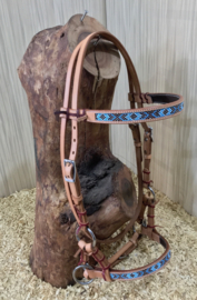 GVR Sidepull beads turquoise/gold/wit/bordeaux QH/XL