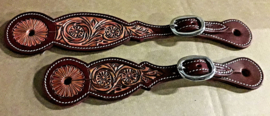 GVR western spoorriemen russet-latigo flower