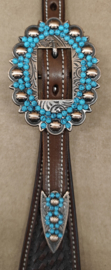 Buckle set large Crystal Copper-Turquoise