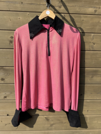 Western show blouse pink and black