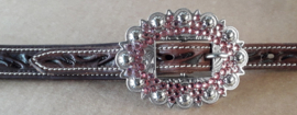 Buckle set large Crystal zilver roze