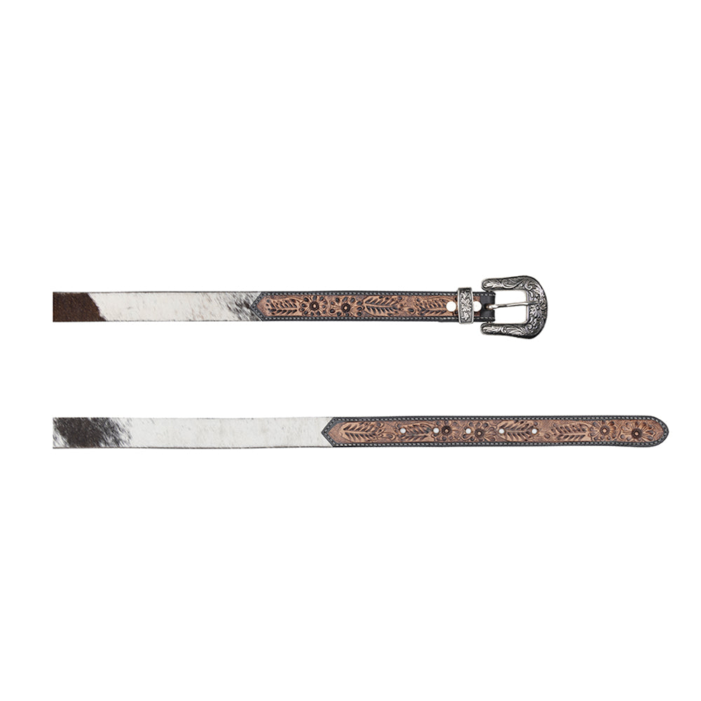 Myra statement broekriem leer met cowhide