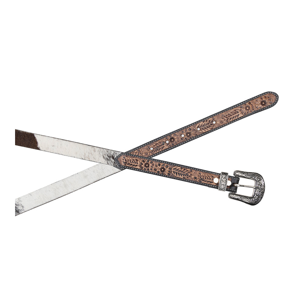 Myra statement broekriem leer met cowhide