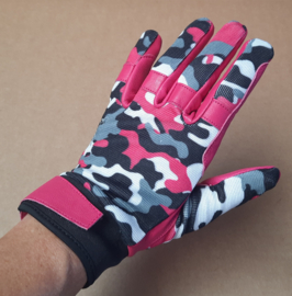 Cattleman's handschoenen Camo pink