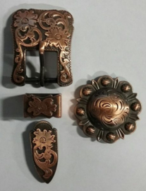 Buckle set Crystal Copper