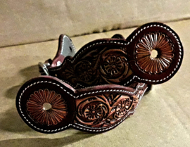 GVR western spoorriemen russet-latigo flower