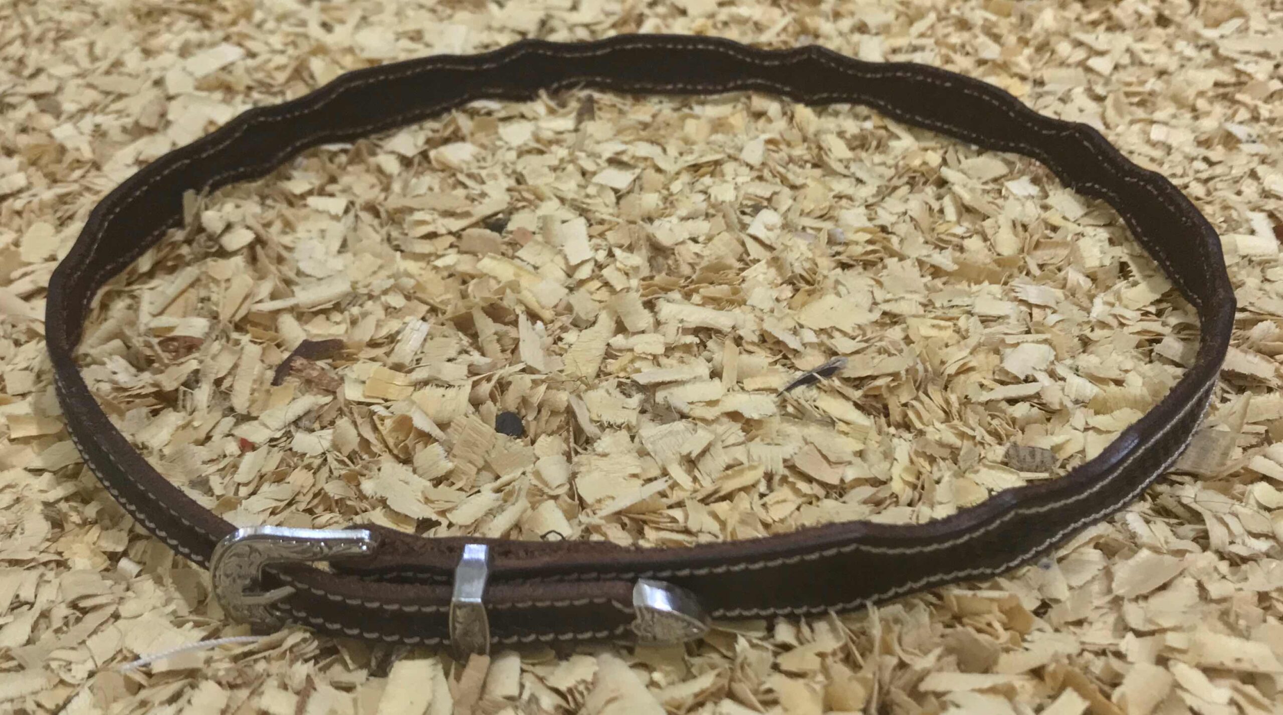 Cowboy hoed hatband scalloped baby basket