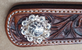 Conchos crystal flower setting zilver peach