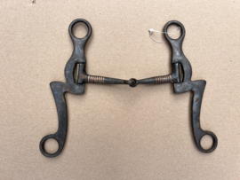 Black steel snaffle shank western bit 5"